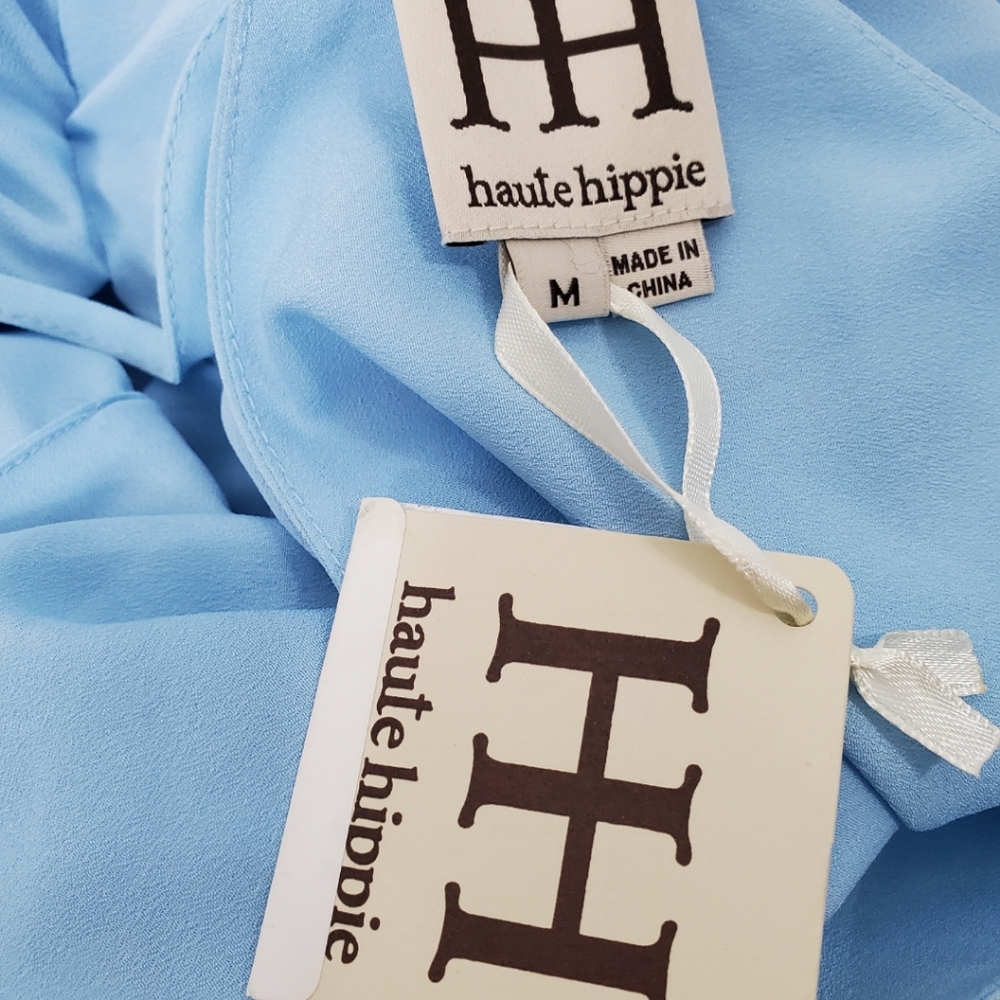 Haute Hippie Sky Blue Chiffon Hi Low Dress - Picture 10 of 11